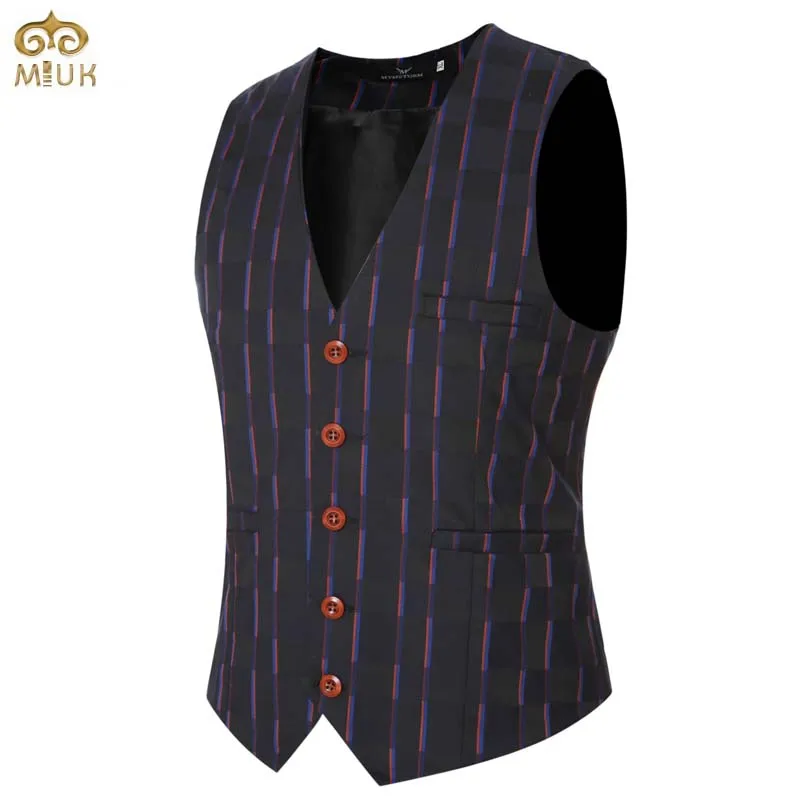 Large Size Plaid Men's Fashion Vests XXXL XXL Gilet V Necked Slim Fit Chaleco Hombre 4Color