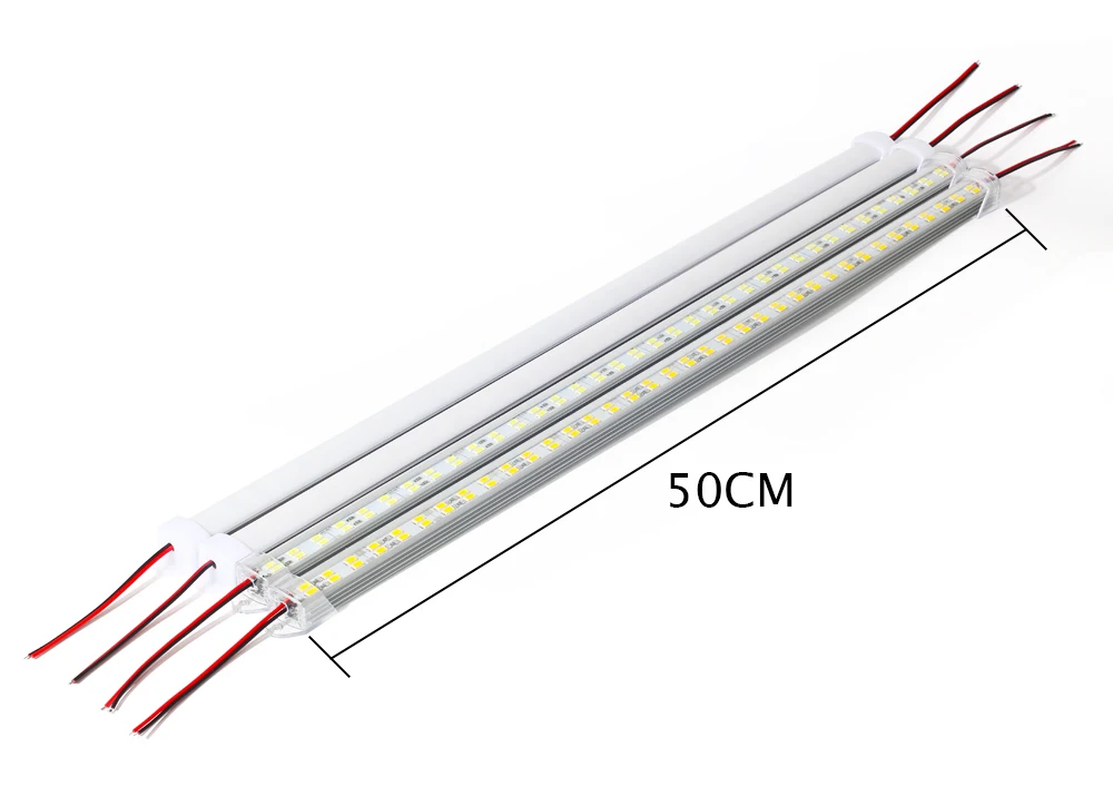 2 шт 50 см светодиодный свет бар 5730 двухрядные Алюминий светодиодный жесткой полосы света Кухня под светом шкафа DC12V