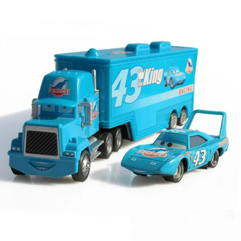 Disney Pixar машина 3 Lightning McQueenes металлическая Pixar машина s Jackson Storm Truck Cars Diecast 1:55 металлическая игрушка модель детских игрушек - Цвет: 43 truck with car