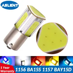 ASLENT 1 шт p21w bay15d ba15s P21/5 W 1156 1157 COB 12 v автоматический стоп-сигнал Белый автомобилей лампы сзади сигнальные лампы Парковка 12 v