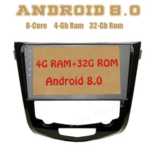 Android 8.0 di gps radio per nissan X-trail Qashqai con Octa core PX5 4G di RAM 32G ROM wifi 4g usb Auto Stereo Multimed