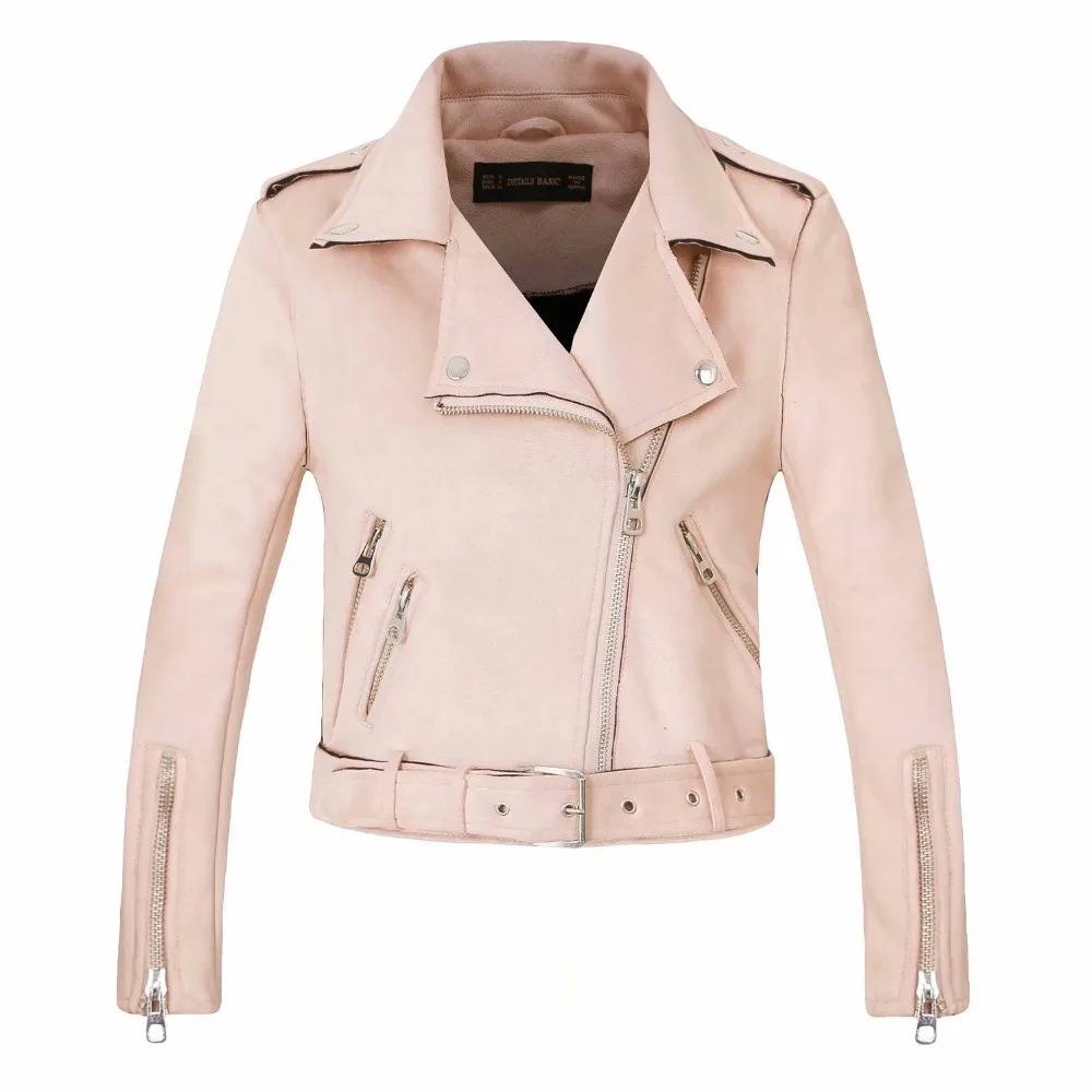 2018 New Arrial Women Autumn Winter Suede Faux Leather Jackets Lady Fashion Matte Motorcycle Coat Biker Gray Pink Beige Outwear 2018 New Arrial Women Autumn Winter Suede Faux Leather Jackets Lady Fashion Matte Motorcycle Coat Biker Gray Pink Beige Outwear