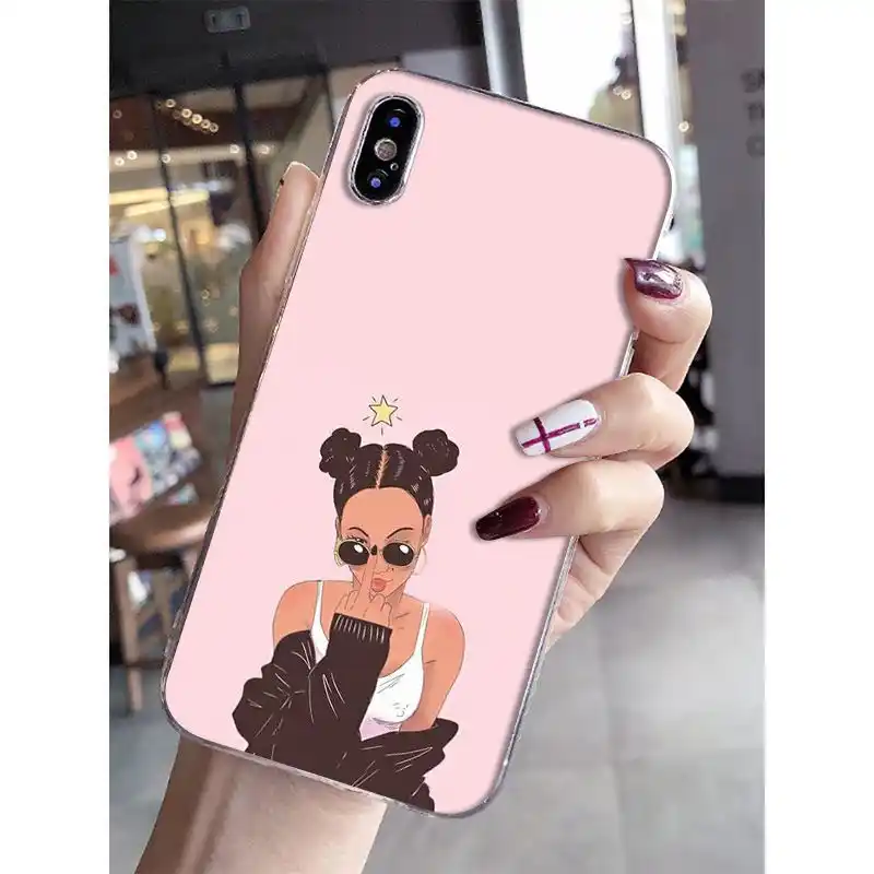 Babaite Afro Black Girl Magic Melanin Poppin Novelty Fundas Phone