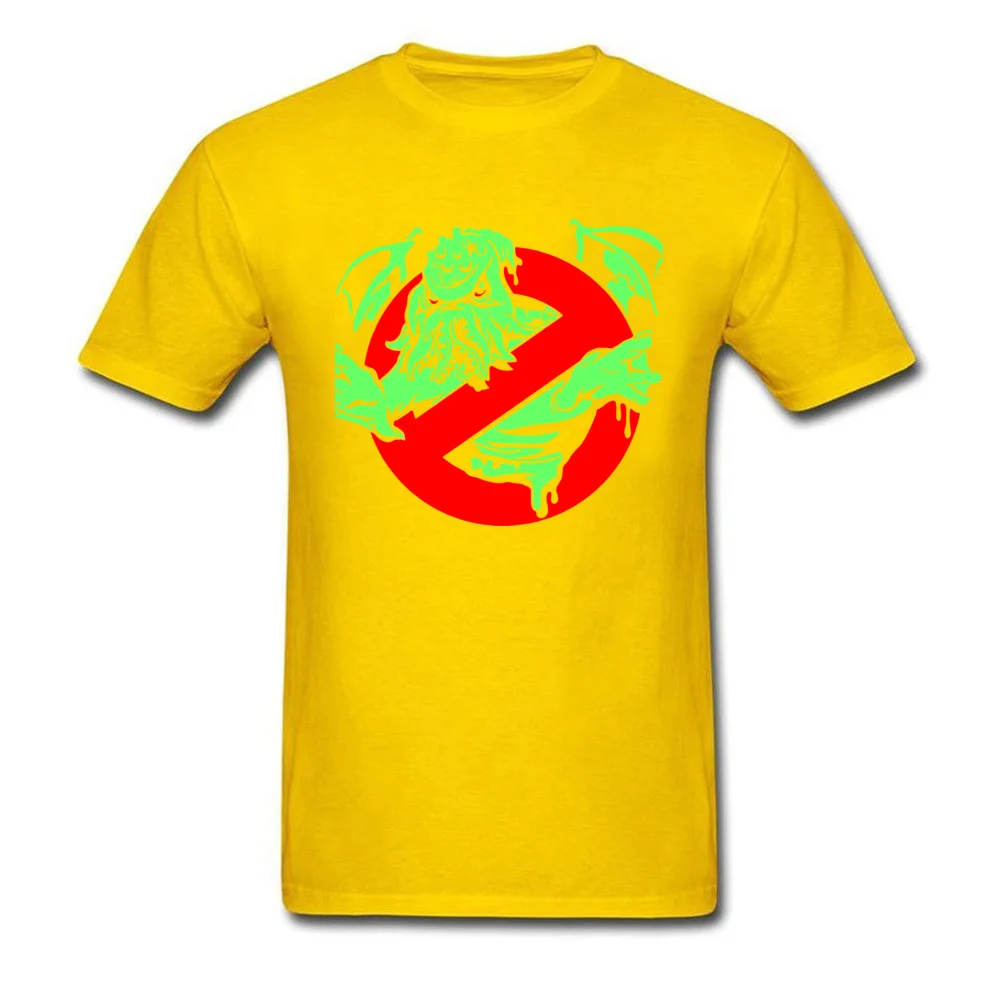 Cthulu Busters Cotton Simple Style Tops Tees 2018 Fashion Short Sleeve Student T-Shirt Casual ostern Day T Shirts Crewneck Cthulu Busters yellow