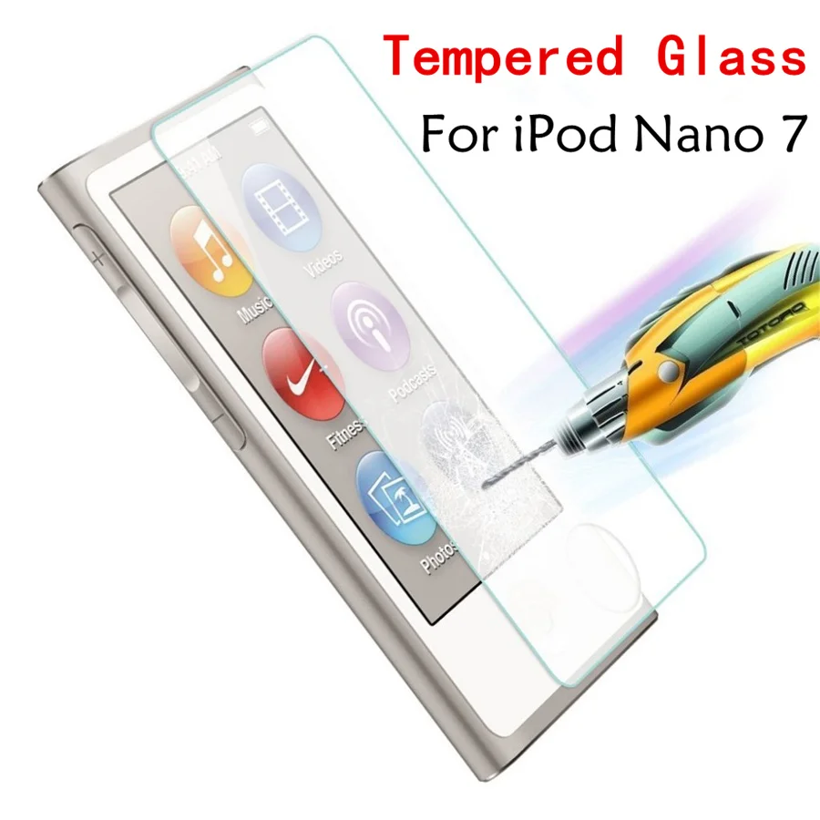 

Ultra Thin 0.3mm 2.5D Tempered Glass Premium Screen Protector For Apple iPod Nano 7 nano7 Protective Film High Quality Wholesale