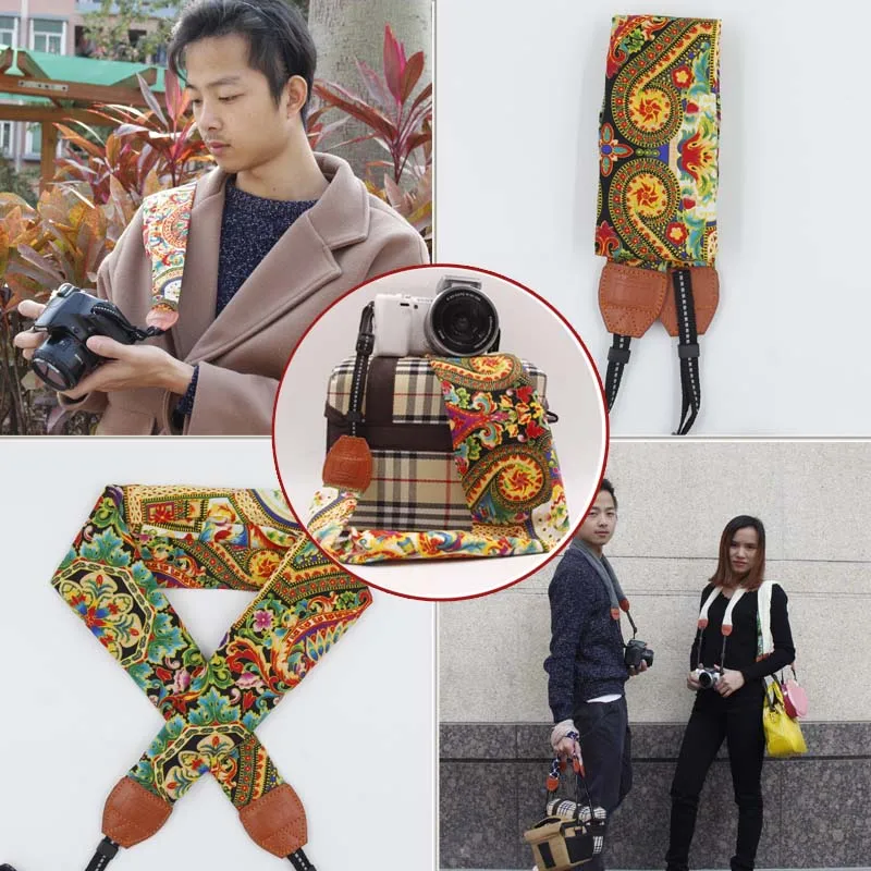 

Neck Shoulder Camera DSLR Belt Bag Sun Flower Scarf Strap For Fuji Olympus Canon Nikon Sony ILCE-7 RX10 II ILCE-7R ILCE-5100