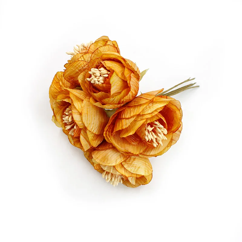 New 6pcs/lot Artificial Flower High Quality Stamen Rose Bouquet Wedding Home Decoration DIY Clip Art Handmade Accessories Wreath New 6pcs/lot Artificial Flower High Quality Stamen Rose Bouquet Wedding Home Decoration DIY Clip Art Handmade Accessories Wreath