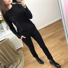 Crop Top And Skirt Set Real Cotton Polyester Full 2017 Spring New Women’s Suits Simple Fashion Solid Color Shirt + Pants 2 Sets