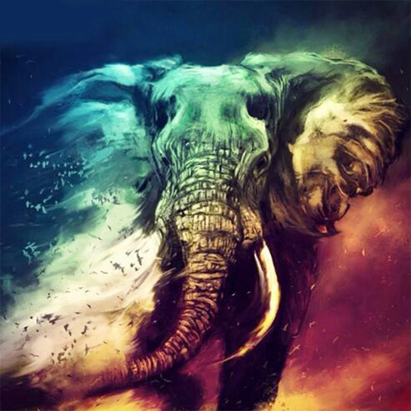 

Full Square Drill 5D Diy Diamond Painting Elephant 3D Embroidery Cross Stitch Rhinestone Decoration Crafts