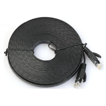 

Network Cable RJ45 LAN Patch Lead Flat Cat6 Ethernet Modem Router Black 10M