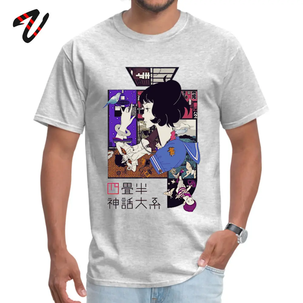 Tatami Galaxy Top T-shirts New Arrival Short Sleeve Family All Cotton O Neck Men Tops Tees Customized T Shirt Summer Tatami Galaxy -11405 grey