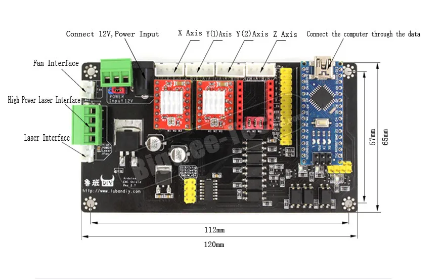 Гравировальная электронная панель управления, три оси, шаговый двигатель, привод, контроллер, материнская плата для лазерной гравировки