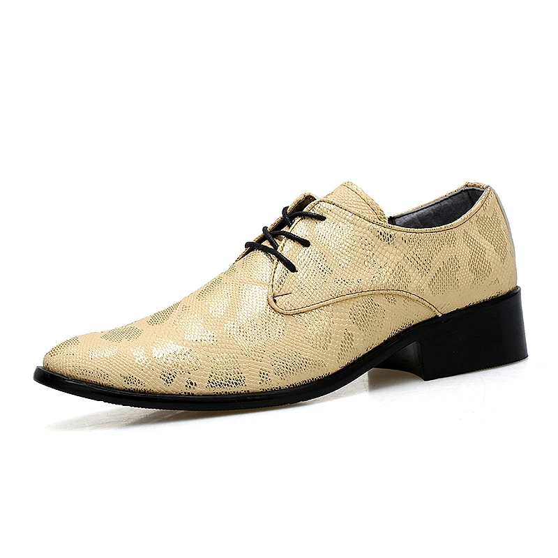 Cheap Snakeskin Surfae Dress Shoes Men Lace Up Black Gold Silver Party Derby Shoes Designer ...