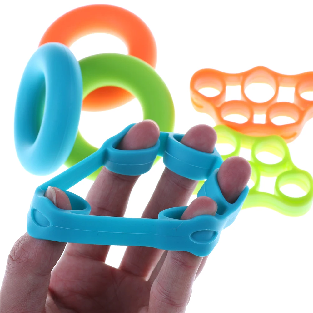 New Hand & Finger Grip Strengthener Exercise Rings Includes Finger
