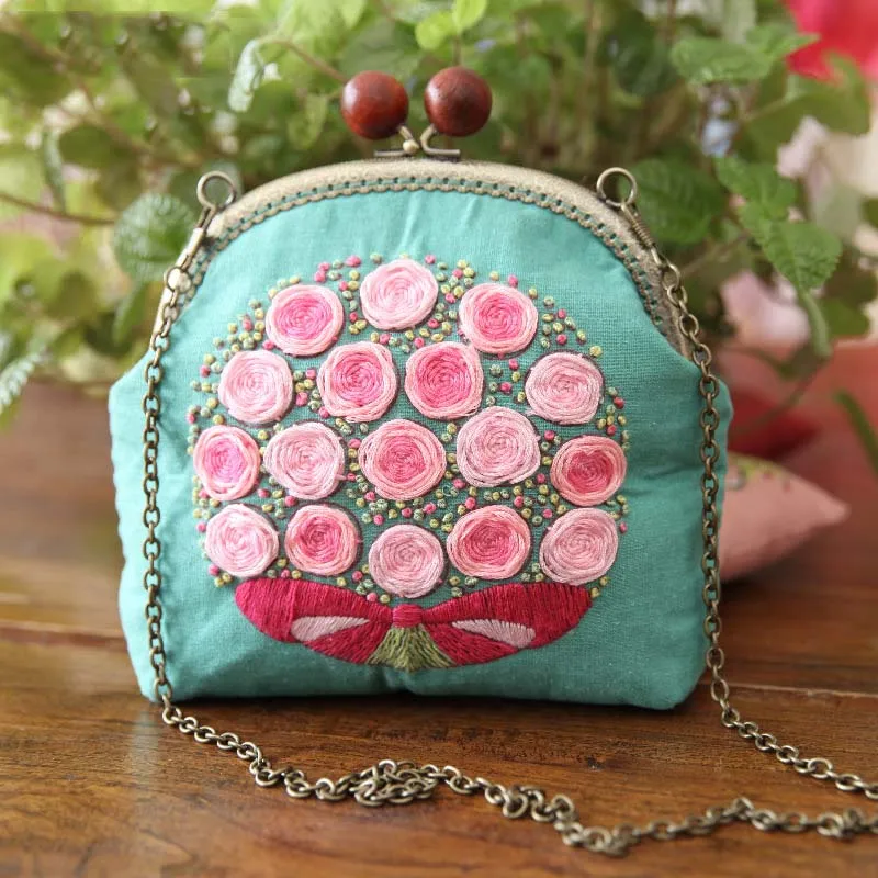 DIY Вышивка Цветы цепочка для сумки рукоделие крестиком набор ручной работы