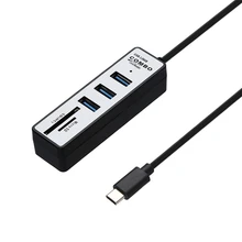 LUOM высокая скорость 5 в 1 тип-c OTG USB 3,0 концентратор сплиттер комбо 3 порта и SD/TF кардридер адаптер A30