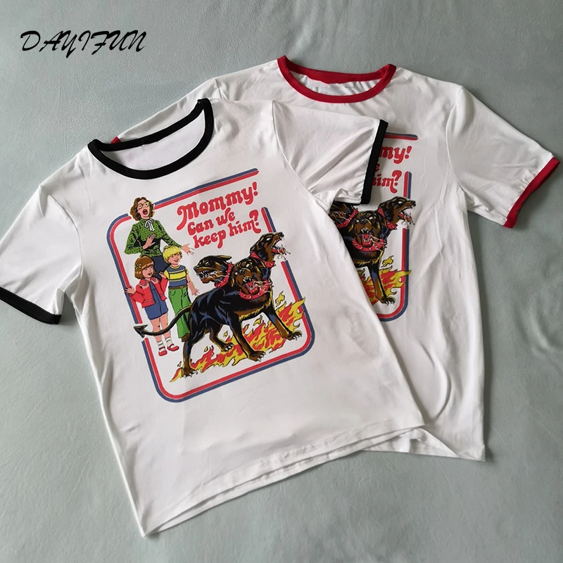 2019 Women Funny Style T shirt Mommy We Can Keep Him Dogs Printed Vintege Tops Harajuku Street Wear Short Sleeved Tshirts B1WC78 2019 Women Funny Style T shirt Mommy We Can Keep Him Dogs Printed Vintege Tops Harajuku Street Wear Short Sleeved Tshirts B1WC78