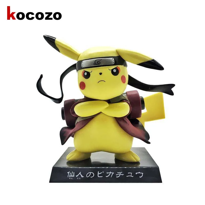 

Kawaii Pikachu Cos Naruto Action Figure Cute Figure Pikachu Cos Sennin Doll PVC ACGN Figure Garage Kit Toy Brinquedos