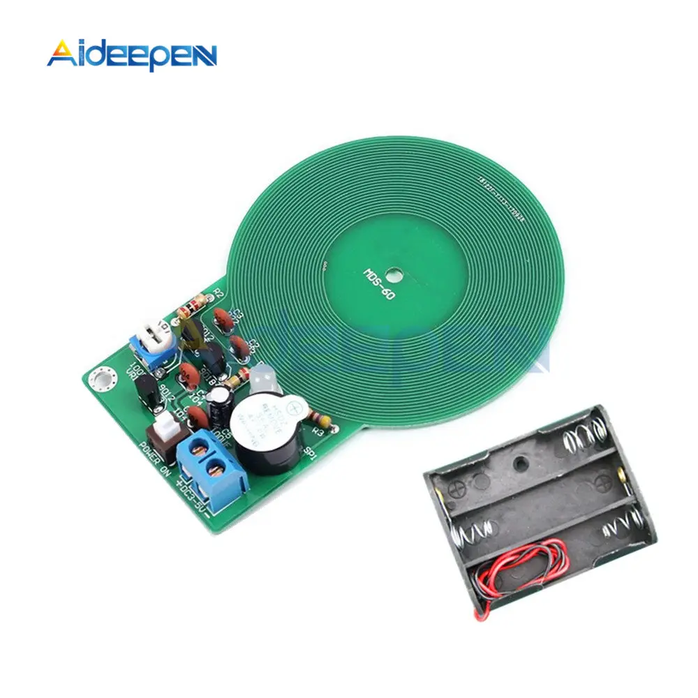 

DIY Kit Metal Detector Kit Electronic Kit DC 3V-5V 60mm Non-contact Sensor Board Module DIY Metal Detector With Battery Case