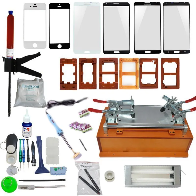 110V/220V Full Sets (7Mold+9Glass+50M Wire+Lamp+Glue Gun+Glue+Remover) LCD Separator Machine for IPhone for Samsung screen