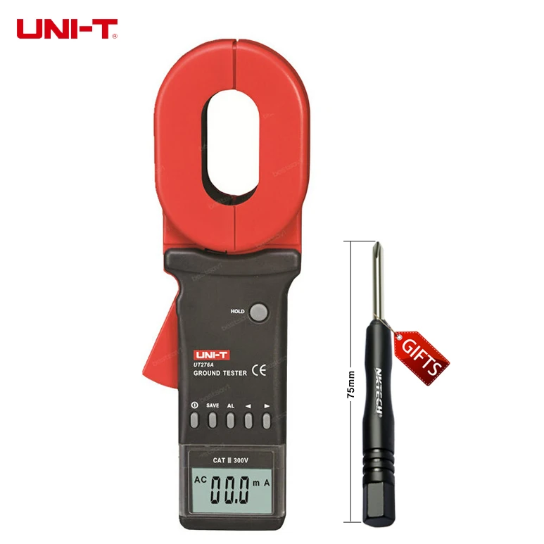 

UNI-T UT276A Auto Range Digital Clamp Earth Ground Resistance Testers Megohmmeter Clamp Meters Ohmmeter w/ RS-232 Interface