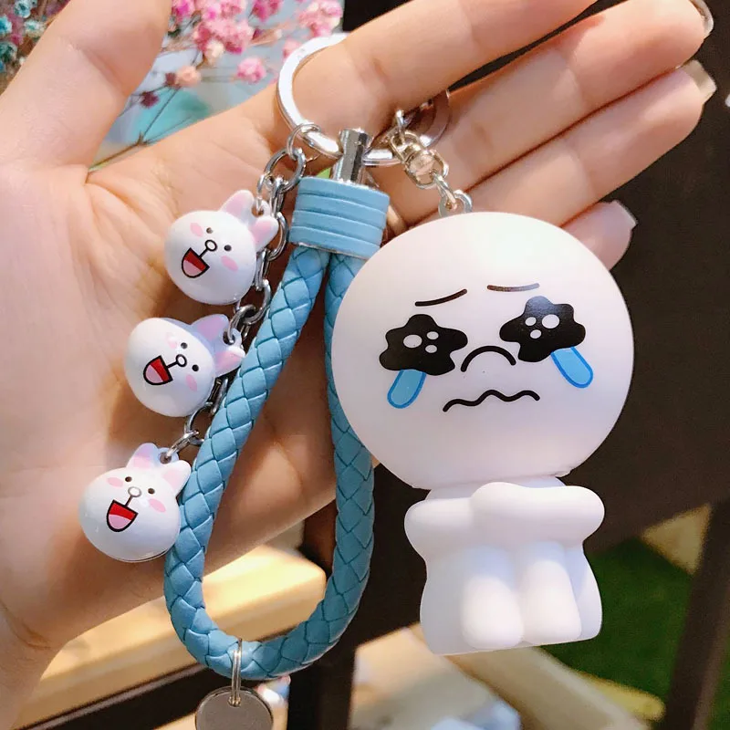 

Fate Love Fashion Cute Keychains Cartoon Cute Bear White Rabbit Keychain Bell Lovers Key Chain Car Bags Pendant
