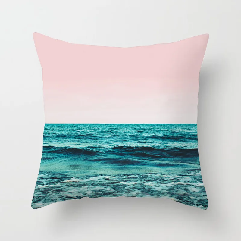 Декоративный чехол для подушки Fuwatacchi с изображением океана и пляжа, дерева, морской звезды, наволочка для подушки на стул, диван, домашний декоративный чехол для подушки