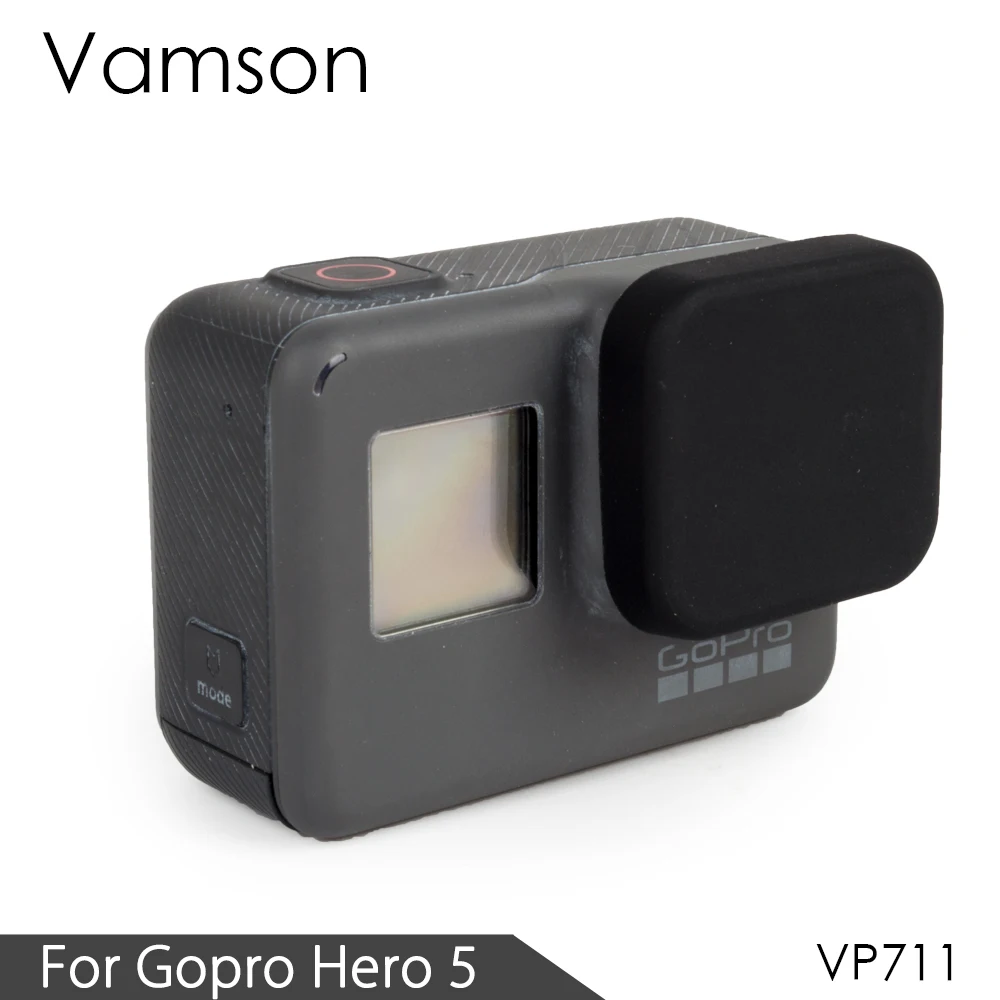 Vamson для GoPro Hero 6 5 Аксессуары Защитный чехол силиконовый Крышка объектива камеры для Go Pro Hero 6 5 камера VP711 - Цвет: VP711Black