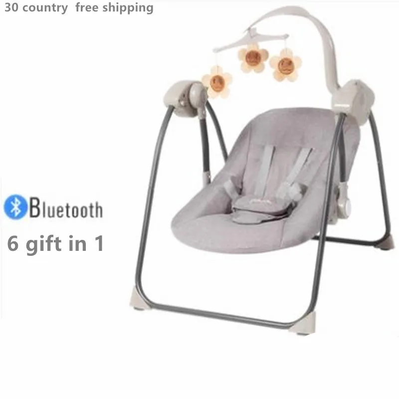 Sauteuses électriques pour bébé | Sauteuses et balançoires à bascule, berceau de bébé inclinable avec sucette, panier de lit à secouer pour bébé