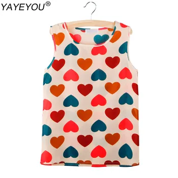 

YAYEYOU Casual Women Chiffon Shirt Sleeveless Crew Vest Tops Blouse Plus Size Ropa Mujer Clothing Hot Selling Summer Style