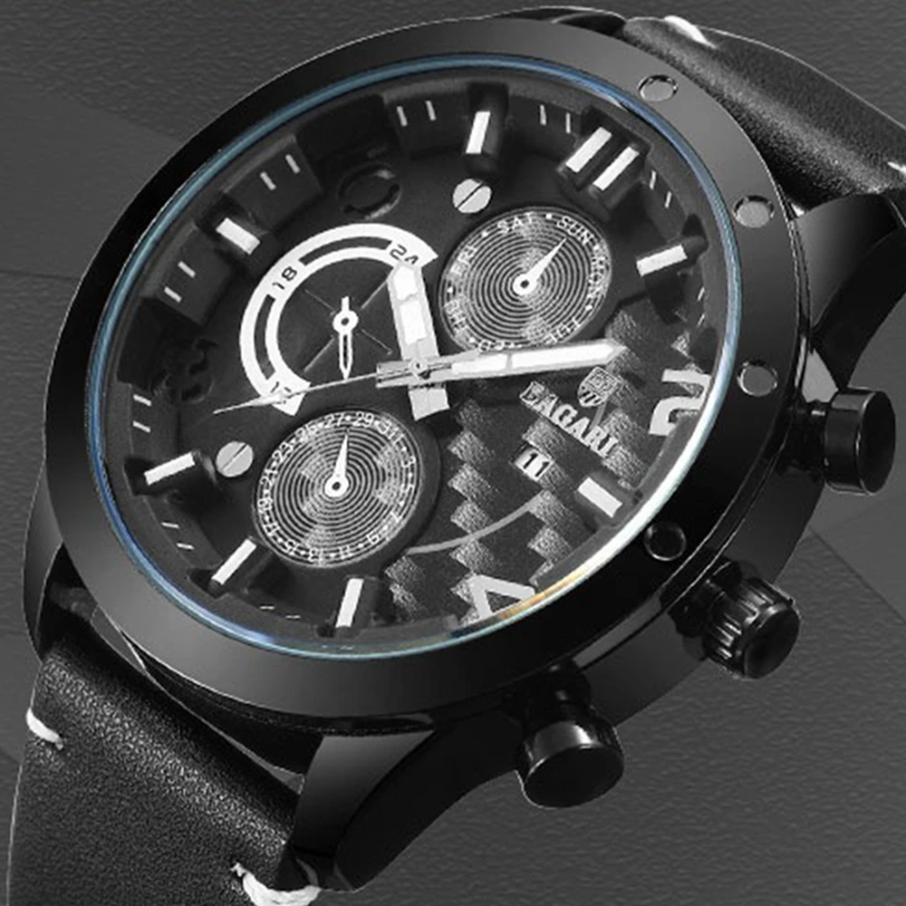 

Top Luxury Brand Men Watches Large Dial Men's Sports Quartz Clock Leather Strap Army Military Wristwatch Relogio Masculino Gifts