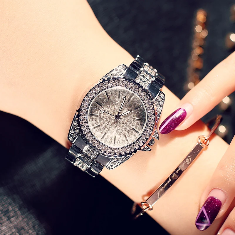 LGXIGE Waterproof Watch Luxury Glitter Diamond Ladies Watch Women