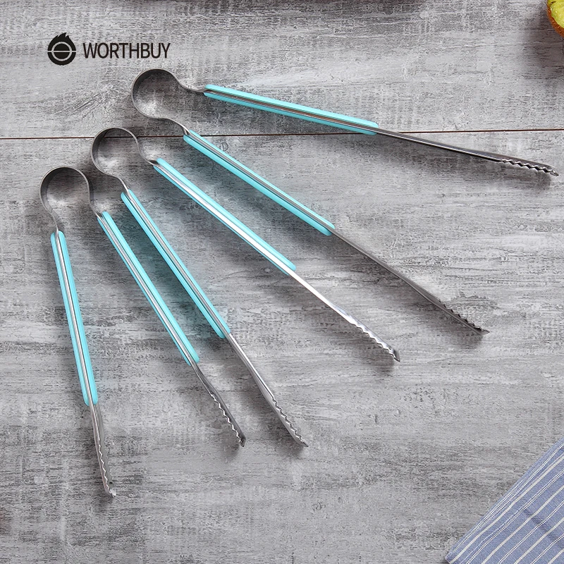 WORTHBUY кухонная утварь щипцы для пищи из нержавеющей стали с противоскользящей
