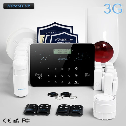 

HOMSECUR Wireless LCD 3G/Telphone Line Burglar Intruder Alarm System+HOMSECUR Wireless Flash Siren LC03-3G