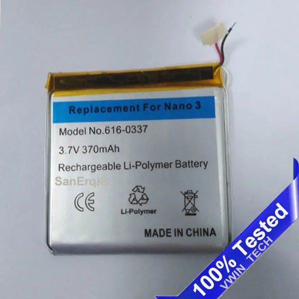 SanErqi For Nano 3 Battery Replacement 3.7V Li ion Battery Replacement for iPod Nano 3 3rd Gen