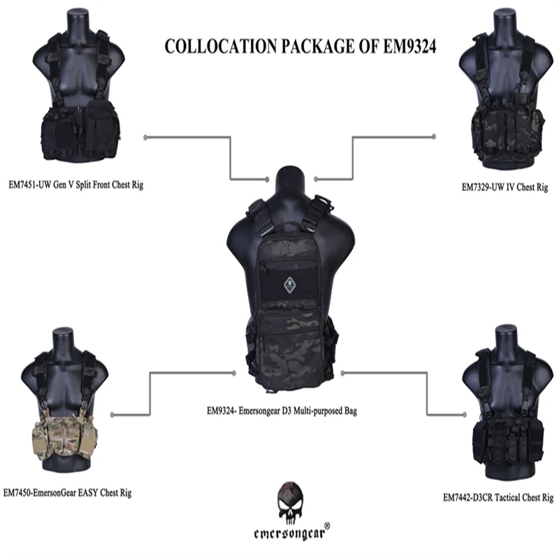 Многоцелевой Рюкзак Emersongear D3 штурмовой рюкзак сумка для оператора Molle военная