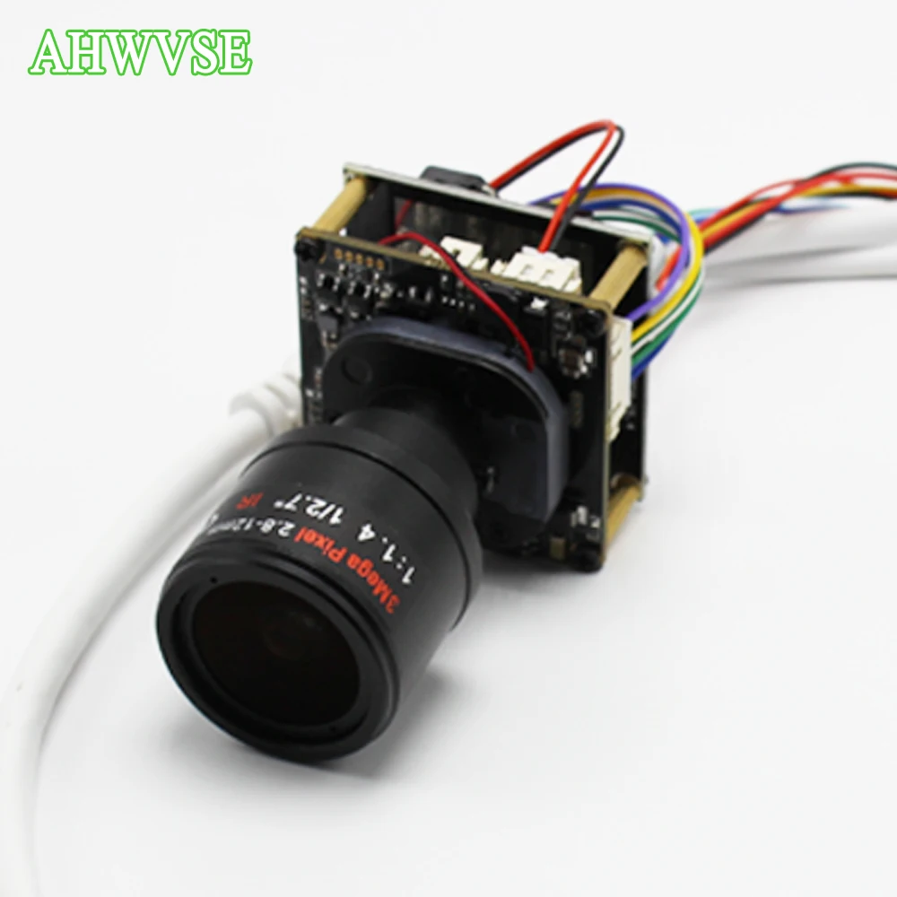 

New H.265 POE IP Camera Module Board PCB Wide View 2.8-12mm Lens POE IP camera module board LAN cable ONVIF P2P Free Shipping