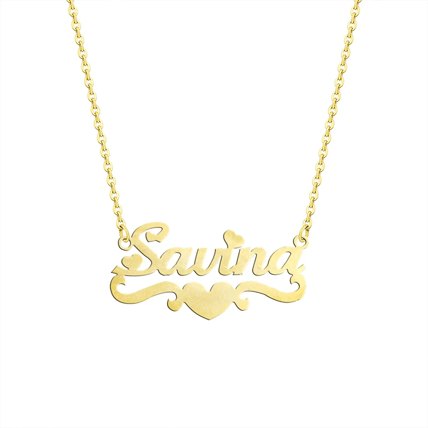 Personalized Names Necklace Pendant in Gold Silver Custom Made with Any Name Link Chain