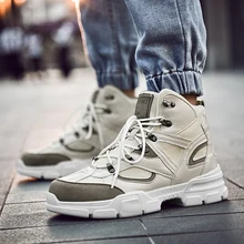 Мужская обувь с высоким берцем, трендовая кожаная дизайнерская мужская прогулочная Мягкая дышащая обувь, износостойкие спортивные повседневные ботинки для мужчин, размер 45