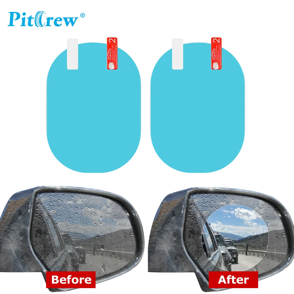 Pitrew 2PCs/Set Anti Fog Car Rearview Mirror Film Rainproof Clear Car Sticker for Car Window Mirror Protective Waterproof Film