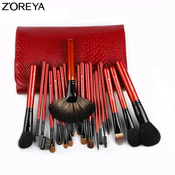 

ZOREYA Makeup Brush Set 21pcs Sable Hair Fan Powder Foundation Eyeshadow Blending Lip Brushes Beauty Make Up Tool