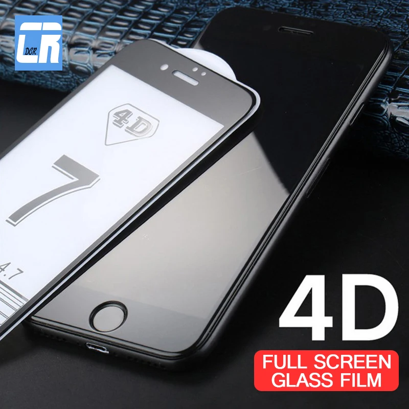 

4D Curved Edge Tempered Glass for iPhone 6 6S 7 8 Plus Full Cover Screen Protector film for iPhone 8 7 6s Plus Protective Glass