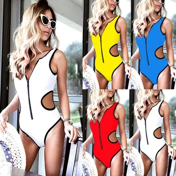 

2018 venus vacation zipper bikini mature women swimwear new design biquini push up hollow beachwear sexy women bikinis