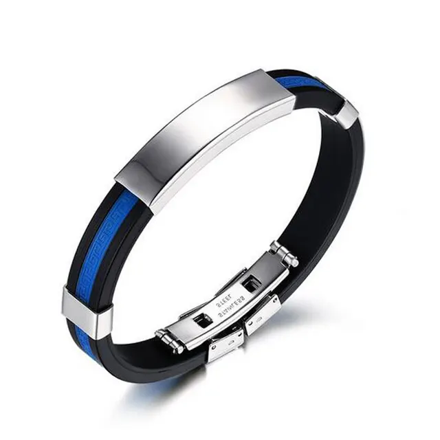 Stainless Steel Bracelet Fashion Usa Police Policeman Blue Silicone Stainless Steel Bracelet Fashion Usa Police Policeman Blue Silicone Bracelets For Women Masculino Bangles Man