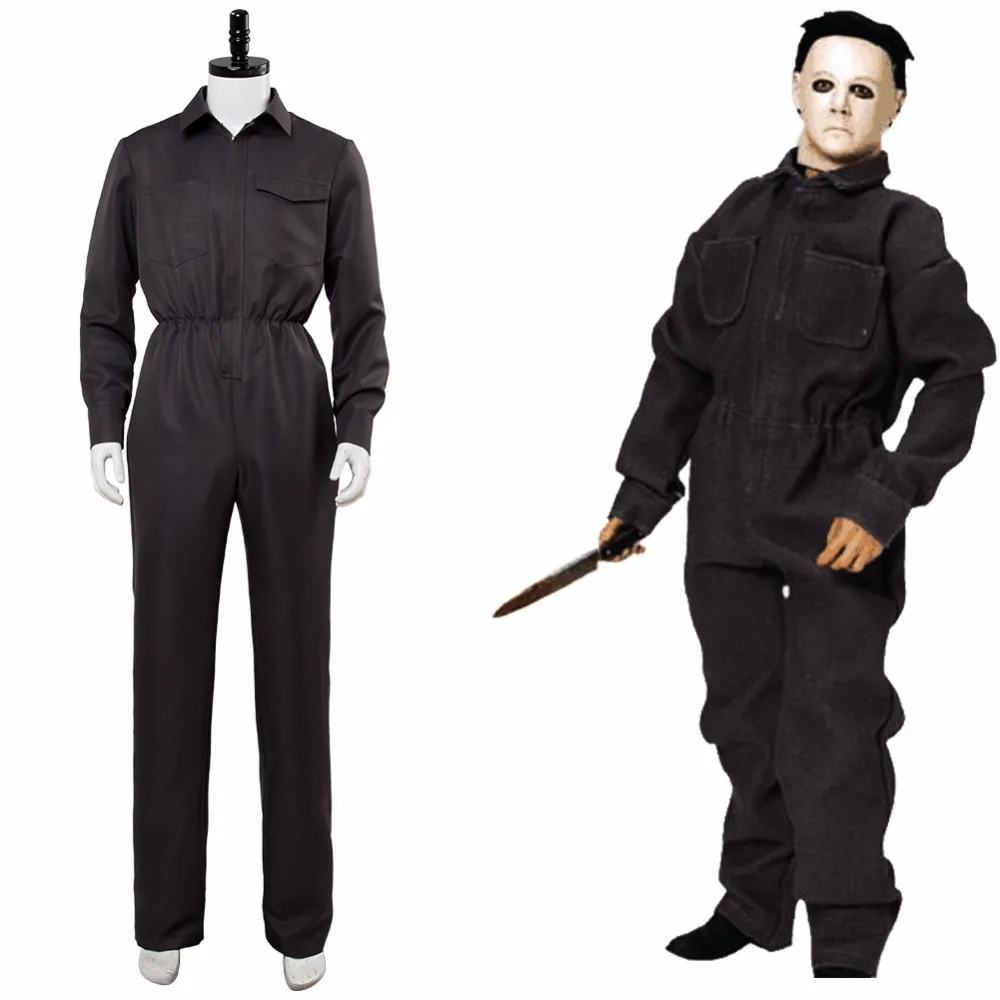 

Horror Movie Halloween Michael Myers Jumpsuit Cosplay Costume Mask Latex Halloween Carnival Fanny Dress for Scary Party Mask