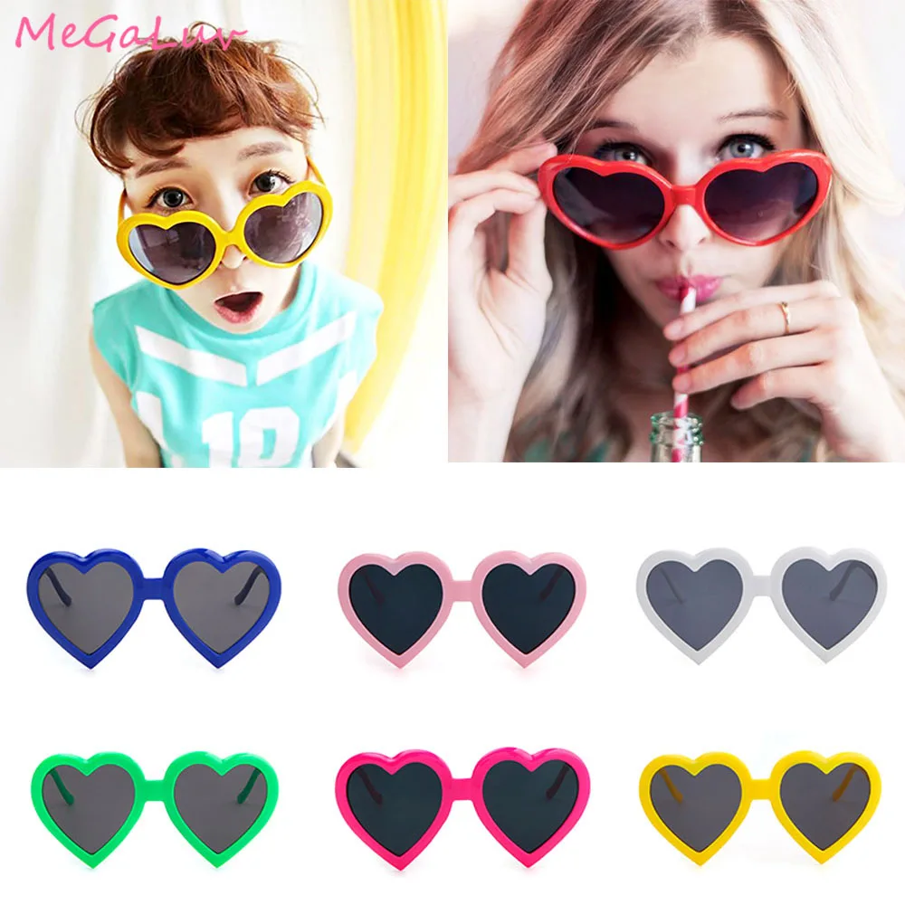 

1pc Heart Shaped Sun glasses Hawaiian Summer Party Neon Colors Love-heart Sunglasses Luau Pool Party Supplies Wedding Decor