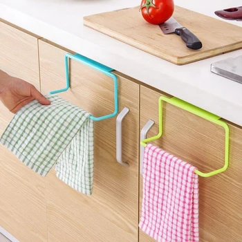 

Kitchen Hanging Rack Plastic Towel Non-Marking Rag Hanger Home Kitchen Bathroom Organizer Storage Racks Multifunction 1PCS