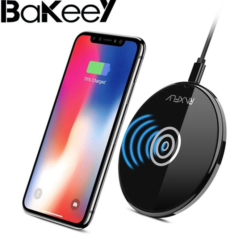 Bakeey rxafly светодиодный индикатор QI Беспроводной Зарядное устройство foriphone X 8 8 Plus для Samsung S8 Примечание 8