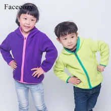 Facecozy Детская осенняя флисовая куртка с капюшоном ярких цветов для мальчиков и девочек; зимняя ветрозащитная спортивная форма для кемпинга и студентов