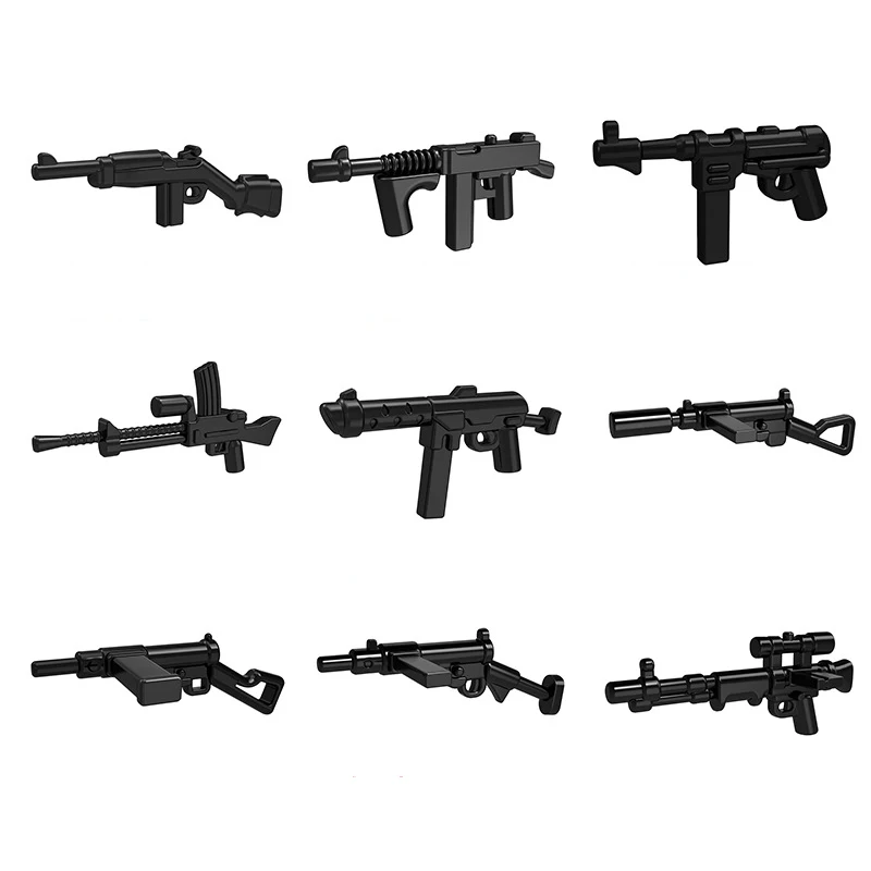 

10Pcs LegoIN Military Swat Weapon Building Blocks Guns Pack City Police Soldier Series WW2 Army Accessories MOC Brick Toys DIY